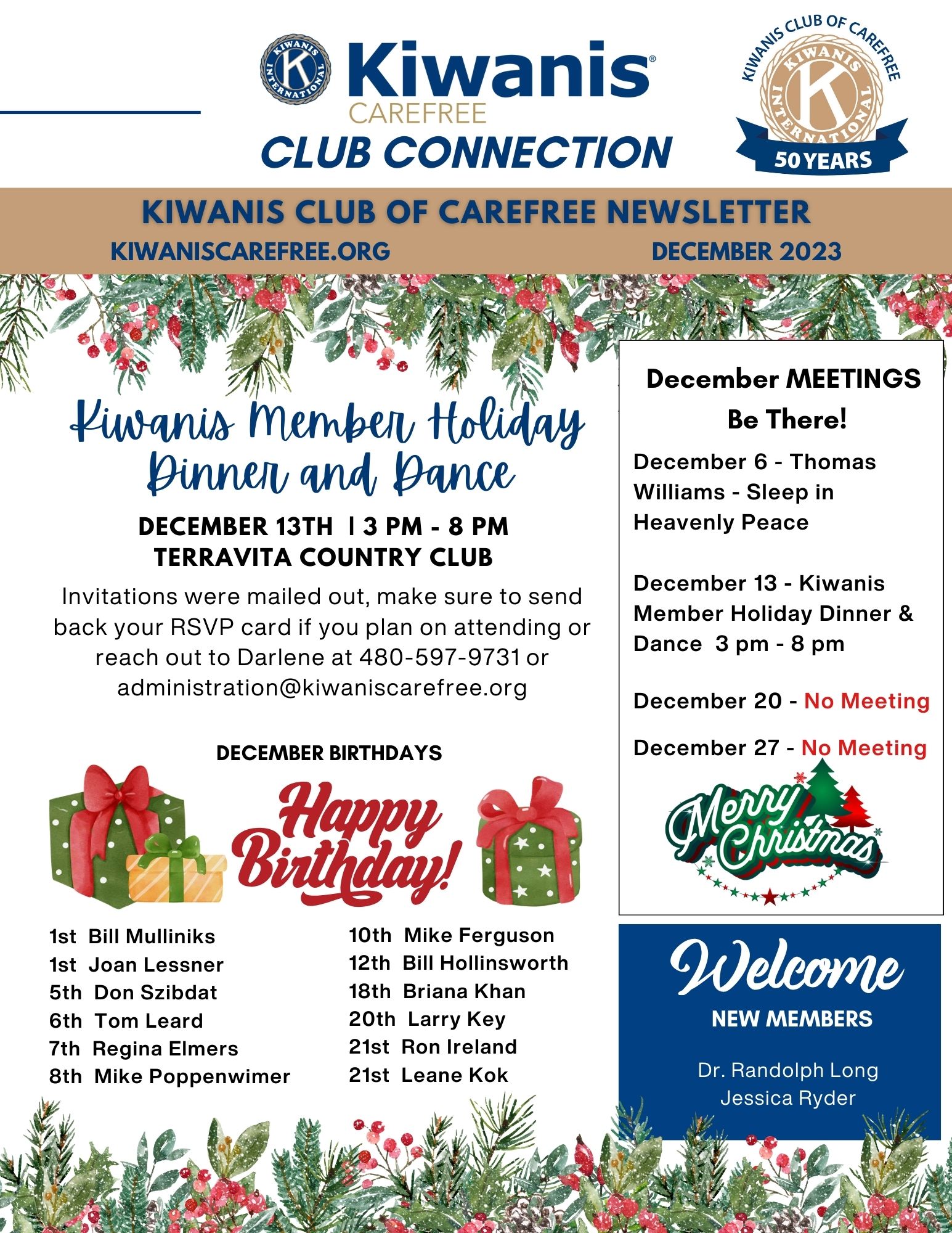 Club Connection - A Kiwanis of Carefree Newsletter