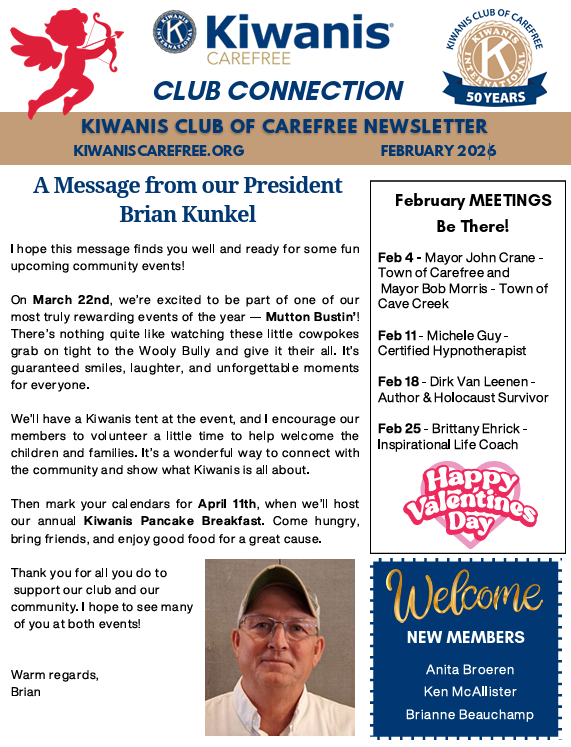 Kiwanis Carefree Club Connection Newsletter