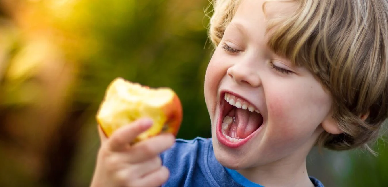 child eating apple child eating apple