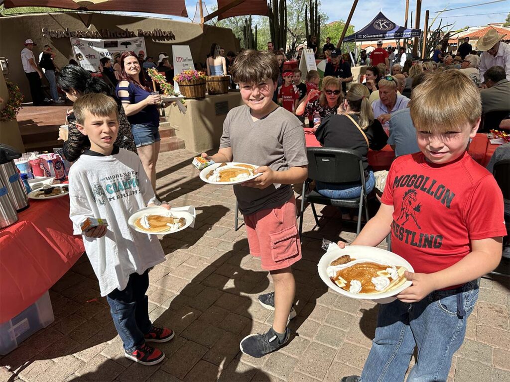 kids enjoying pancakes
