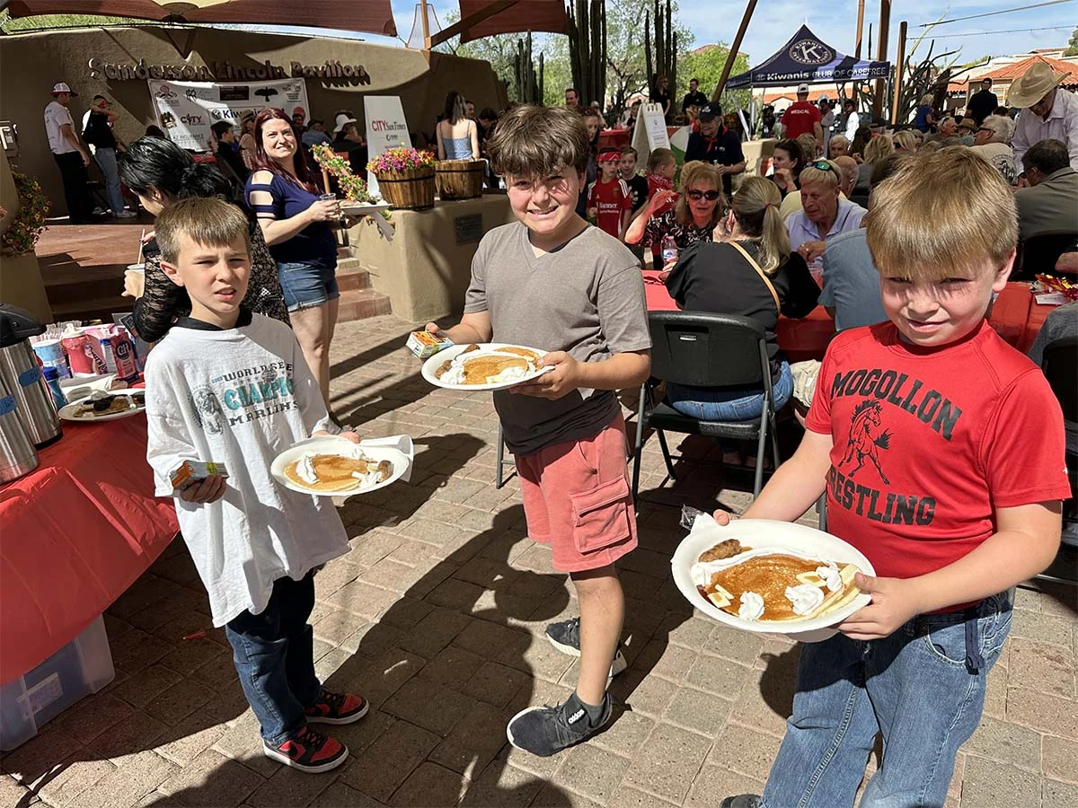 kids enjoying pancakes
