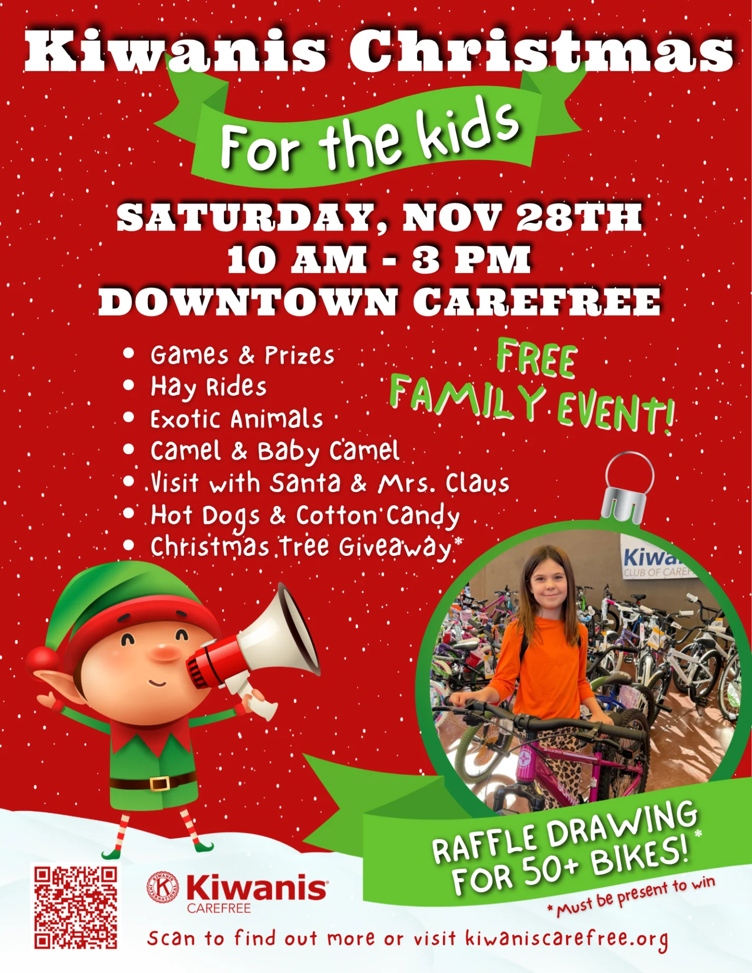 Kiwanis Christmas free event for kids in carefree